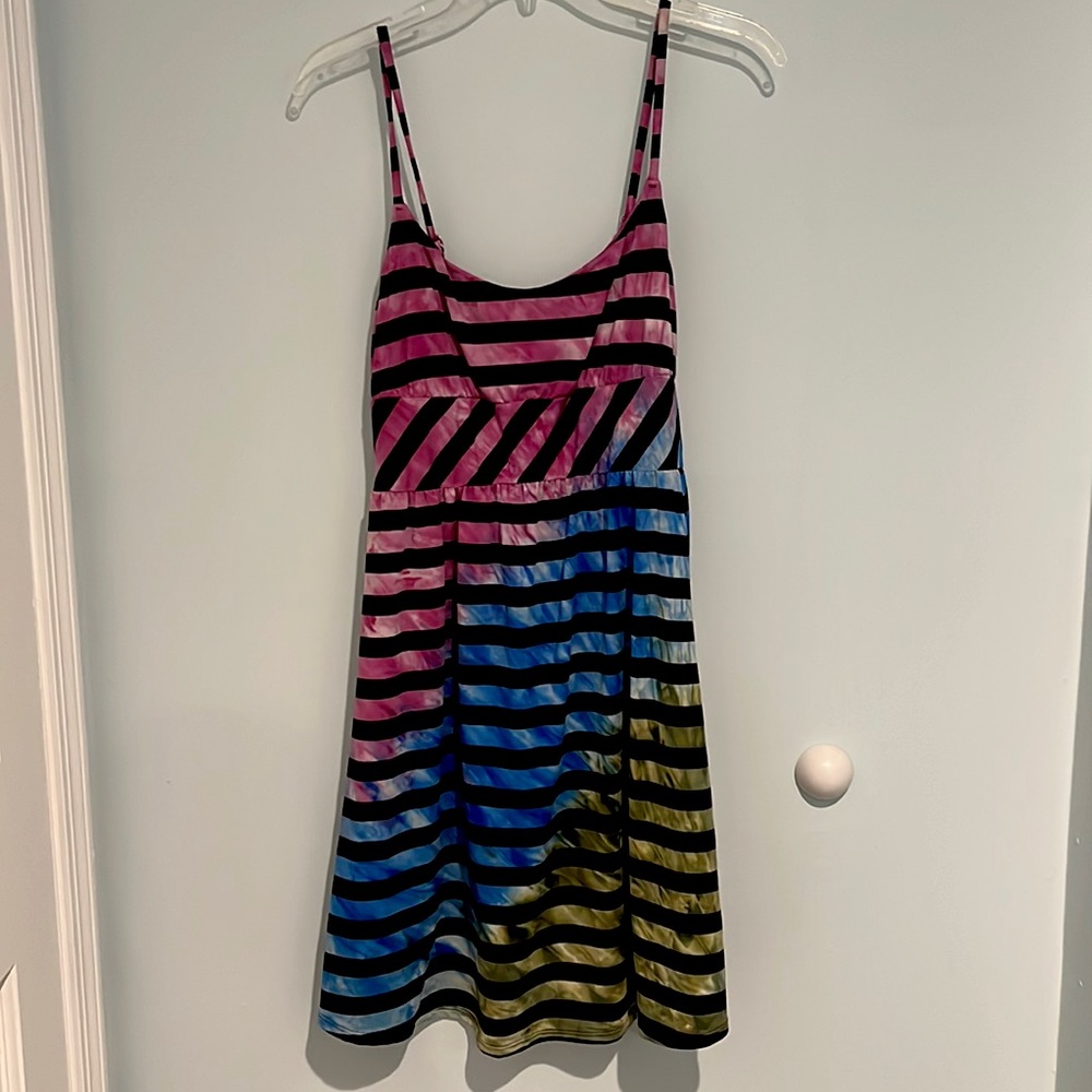 Lucky Brand Tie Dye Striped Beach Cover Up